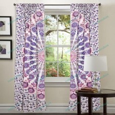 Indian Mandala Curtains Cotton Hippie Tapestry Decor Window Curtain Wall Hanging