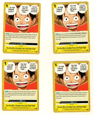 #ad #ad Set Of 4 The One Who Is Most Free Is The Pirate King OP13 116 One Piece Card $1.99