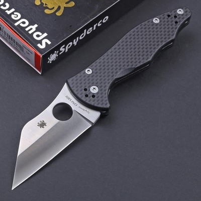 Carbon Fiber G10 Handle Lock Back Wharncliffe Survival Outdoor Pocket Knife