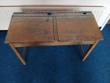 Vintage Children’s Double School Desks with Lids Mid Century Upcycle