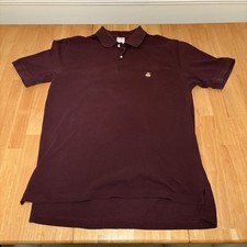Brooks Brothers Men's Burgundy Polo Shirt, Medium, 100 Cotton