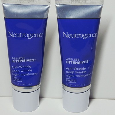 2 SEALED Neutrogena Ageless Intensives Anti-Wrinkle Deep Night Moisturizer 1.4 