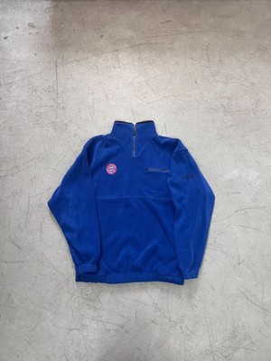 vintage 1990s adidas FC Bayern München 1/4 zip blue fleece, Size XL