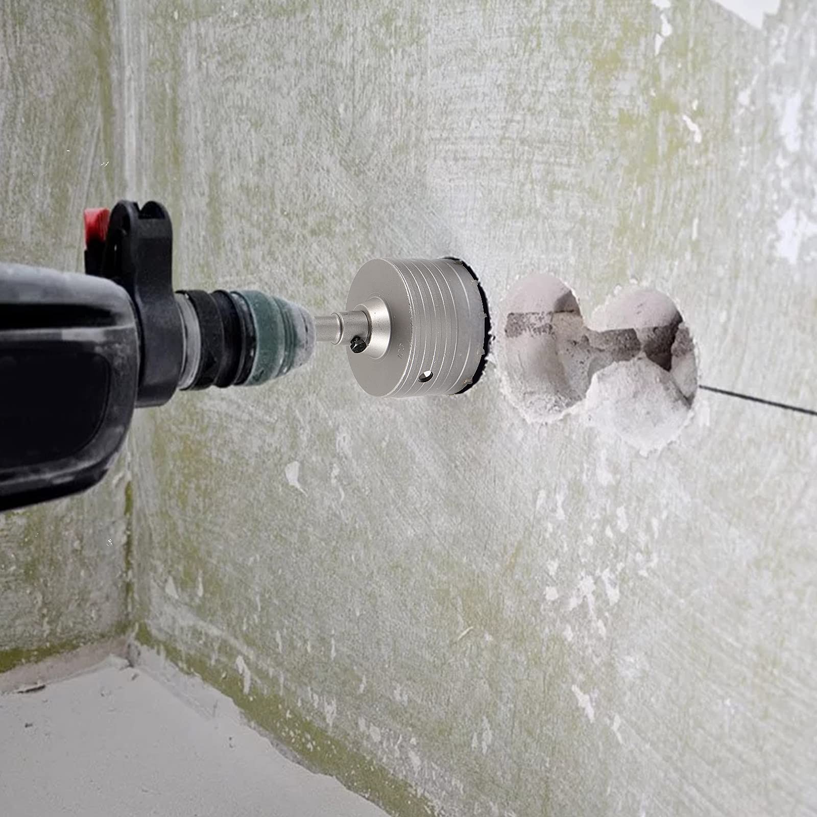 JAPCHET 100 mm/4inch Concrete Hole Saw, SDS Plus Shank Masonry Hole Saw with ...