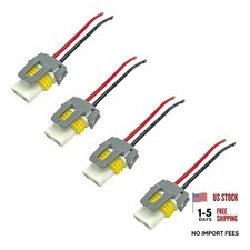 4Pcs 9005 9006 H10 Ceramic Bulb Socket Adapter Connector Wiring Harness for