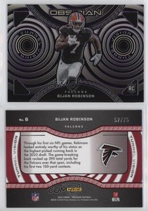 2023 Obsidian Tunnel Vision Purple Electric Etch /75 Bijan Robinson #6 Rookie RC