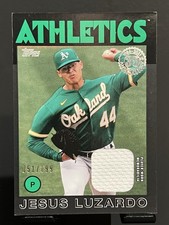 Jesus Lazardo 2021 Topps 1986 Relic Card Black /199 #86R-JL Oakland Athletics