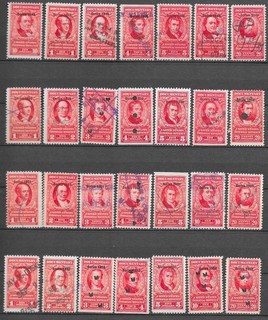 USA Documentary Revenues lot of 28 different used Scott type R24/25's see scans