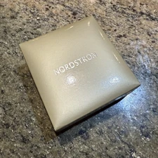 Nordstrom Gold Gift Jewelry Box Square Jewelry Box With Velvet Insert – Empty