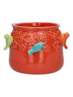 Inna-Glas Pflanzentopf Birdie Aus Keramik, Rot-Blau-GrüN-Orange, 11Cm, Ø13,5Cm