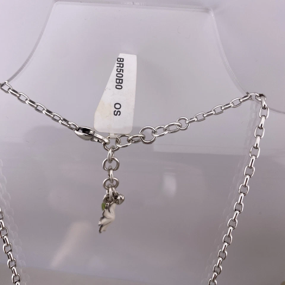 "Collar de jardín Brighton Pop esmalte blanco flor rosa cristal tono plata 20""" Foto 4 de 4