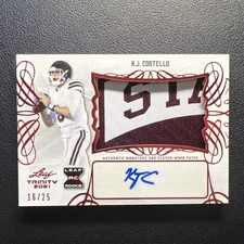 2021 Leaf Trinity Patch Auto K.J. Costello Rookie Spectrum Red #PA-KJC /25