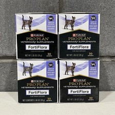 4x Purina FortiFlora Pro Plan Veterinary Probiotic Cat Supplement, 120 Sachets