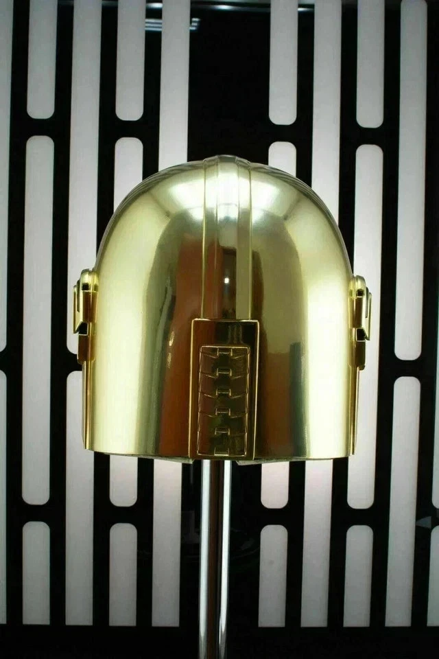Casco Mandaloriano Star Wars Caballero Medieval Guerrero Dorado Boba Fett Halloween Foto 2 de 4
