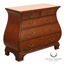 Ethan Allen Townhouse Collection Burlwood Bombe Chest