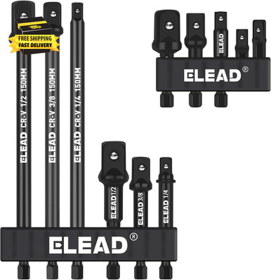 11-Piece Impact Socket Adapter Set, 1/4-Inch Hex Shank, 1/4'' 3/8'' 1/2'' Impact So