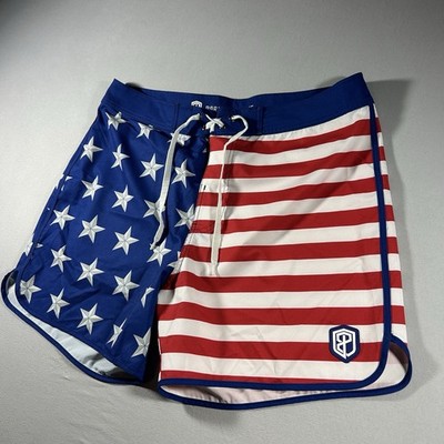 Born Primitive Men s Board Shorts American Flag Stars Stripes Swim 34