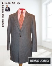 Remus Uomo Slim Fit Wool Rich Tailored Coat Grey RRP £239 Size 40 NEW