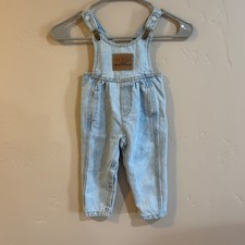 Vintage Guess Toddler Denim Overalls Light Wash 24M Made in USA 90s Bibs 18398