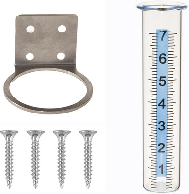 7'' Capacity Rain Gauge Outdoor, Accurate Glass Tube Best Rated with Stainless St