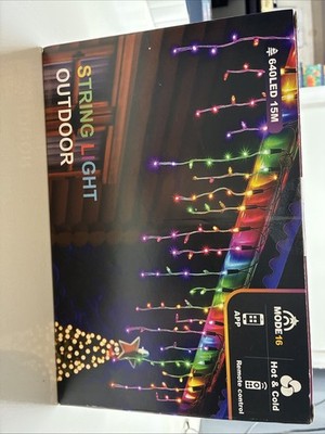 Christmas String Lights Outdoor - 49Ft/15M 640 LED 8 Modes with Remote Contro...