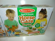 Melissa Doug Feed Groom Horse Care Playset Treats Toy NEW