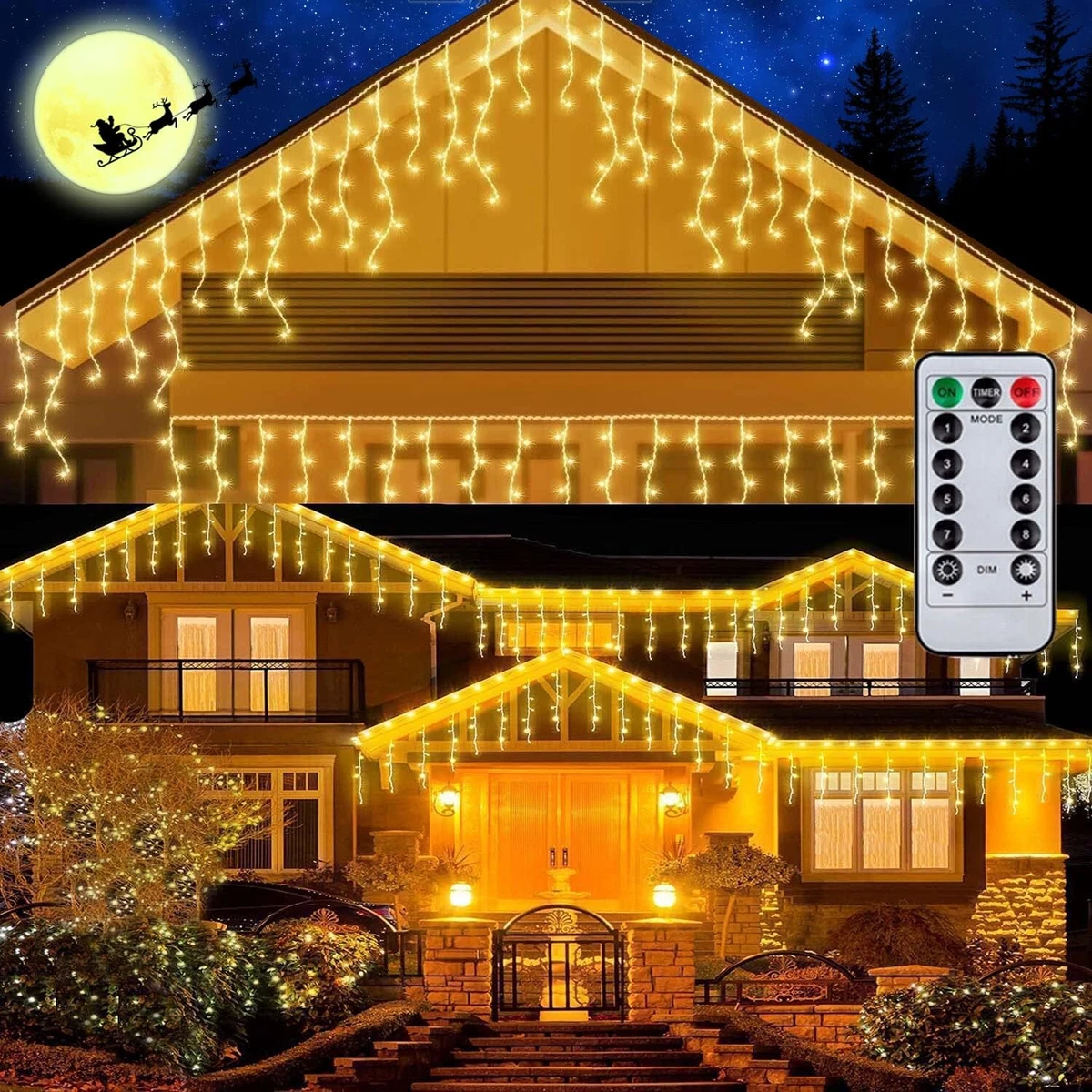 Dripping cheap icicle lights