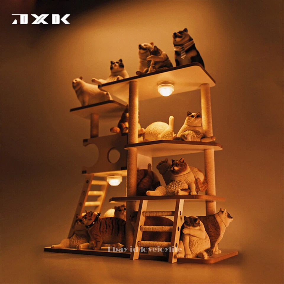 Quadro de escalada para gatos JXK 1/6 modelo animal fofo adereços faça você mesmo colecionador brinquedo infantil decoração - Imagem 2 de 4