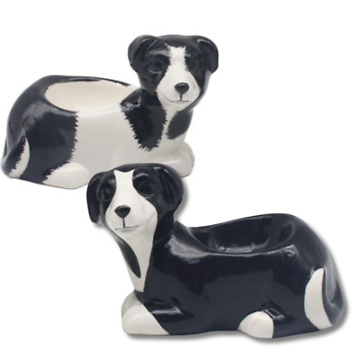 Border Collie Egg Cup set novelty ceramic Dog lover gift box kitchen decoration