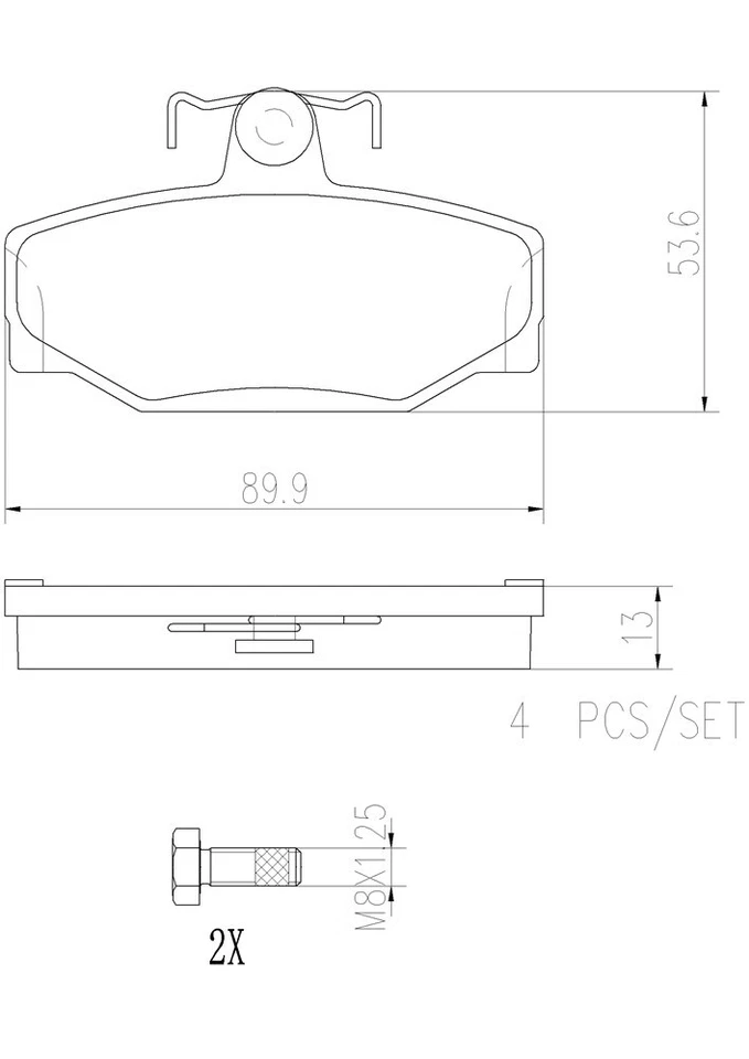 Brembo Front Ceramic Brake Pads for 1992 1993 1994 1995 1996 1997 Volvo 960 - Image 2 of 2
