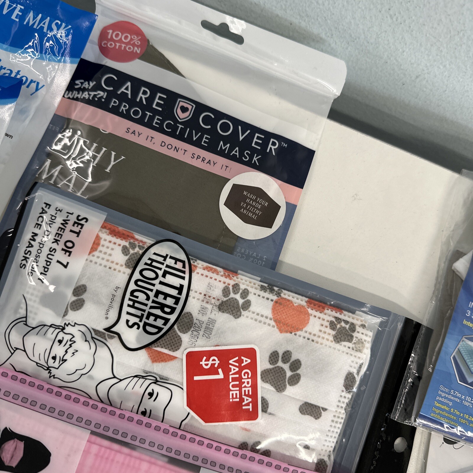 20 Packages Of Adult Face masks NEW Mix variety See pics Packaging Vary