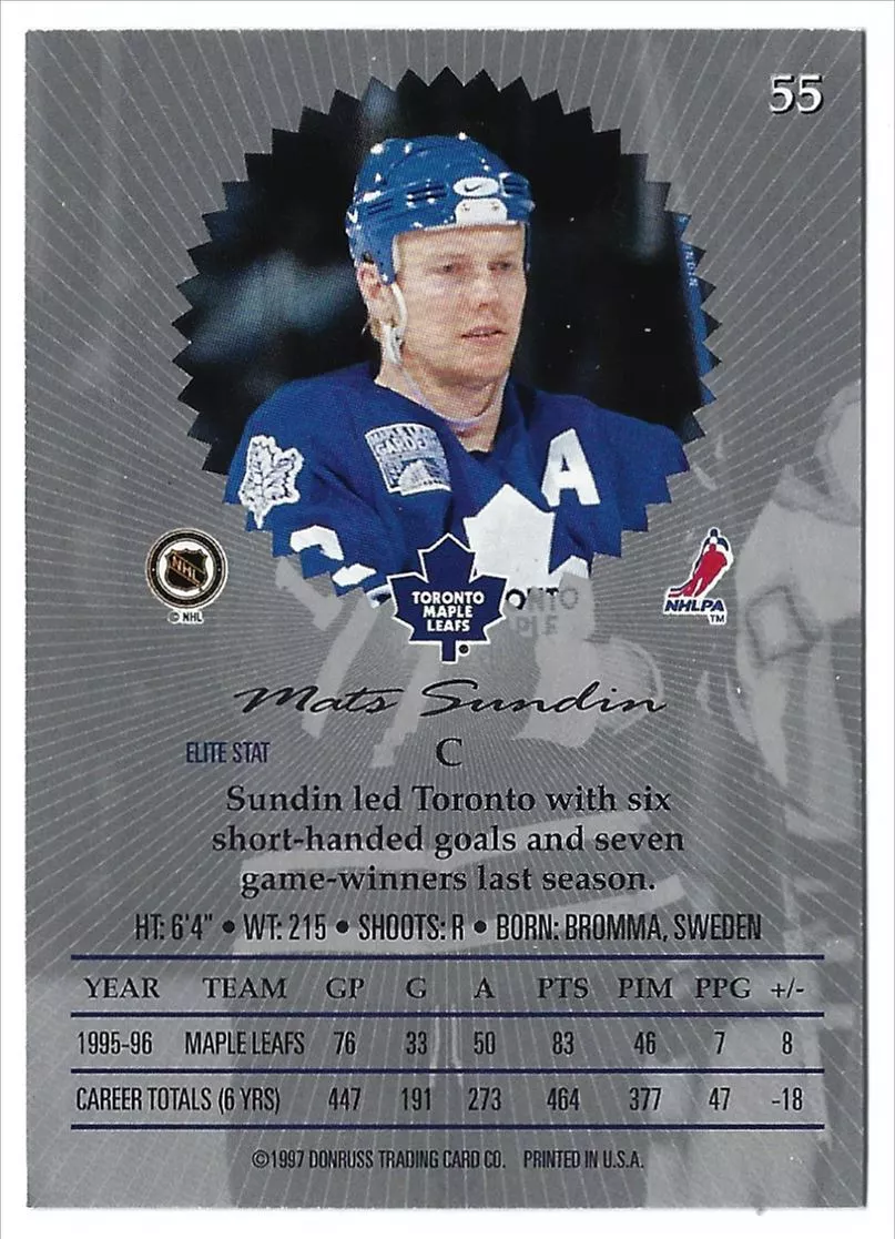 Maple Leafs elite trading cards