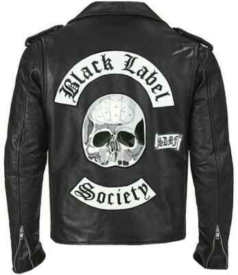 Zakk Wylde Black Label Society Men's Asymmetrical Black Leather Biker Jacket
