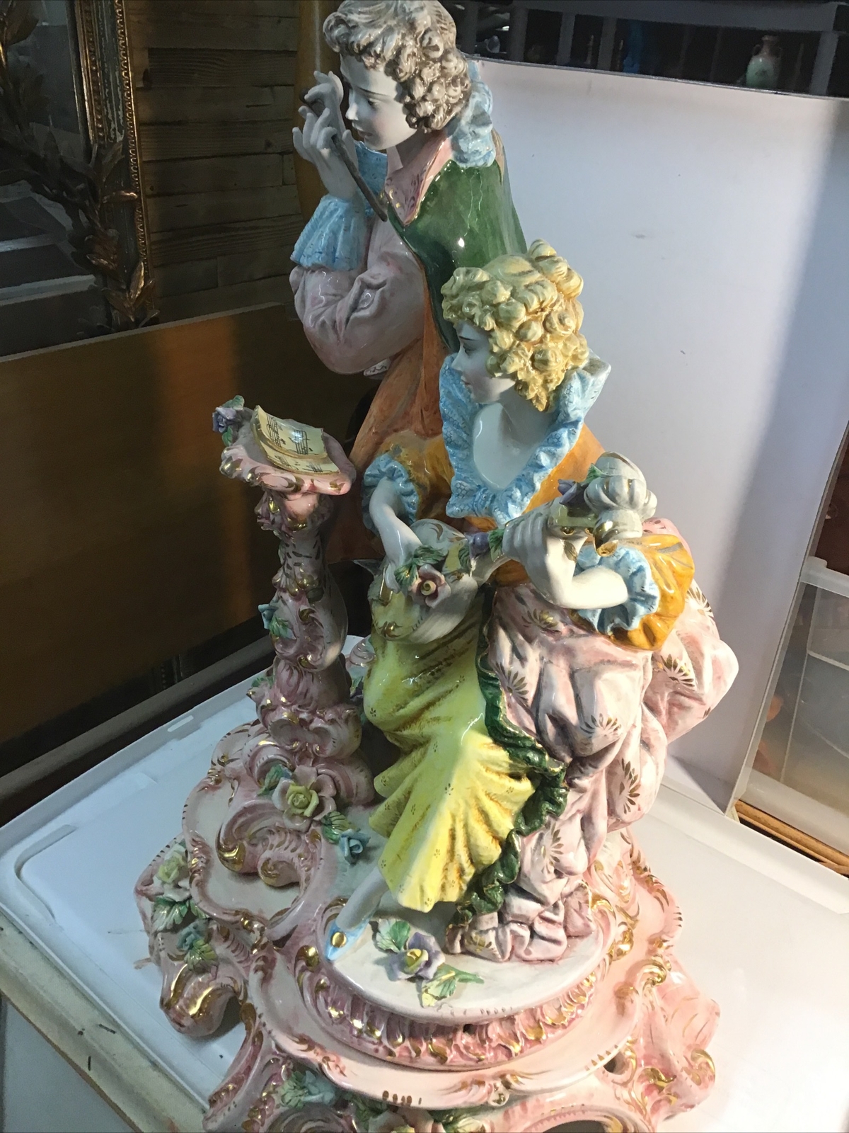 Huge Benrose Capodimonte Vintage Italian Porcelain Sculpture Figurines