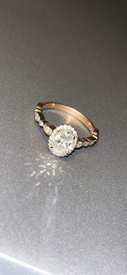 engagement ring size 7, 1  1/3 ctw, Oval, 14k rose gold, Grown Brilliance