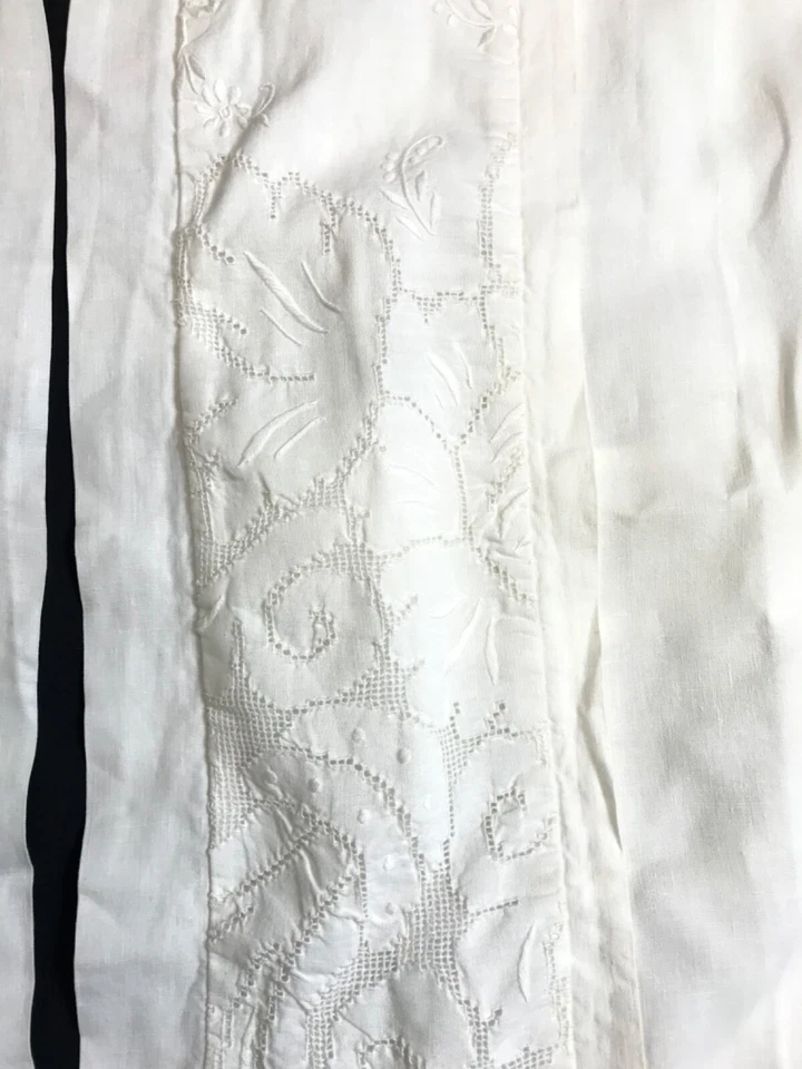 2 fundas de colección 1989 PAPEL BLANCO bordadas a mano almohada blanca simulada mezcla de lino 27x20 Foto 3 de 4