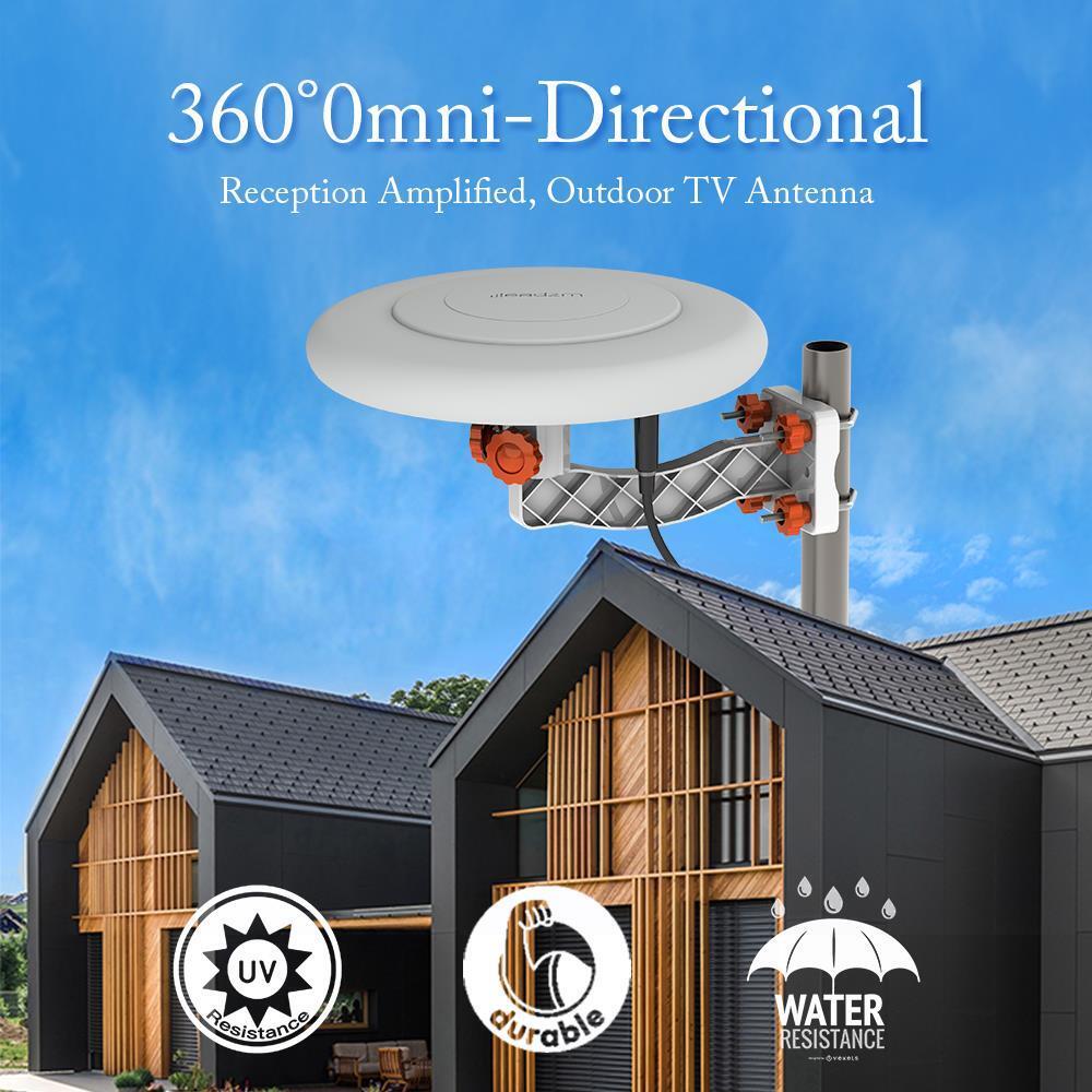 150 Miles 360° Omni-Directional Amplified TV Antenna HDTV 1080P 4K HD Signal New