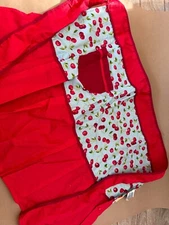 Now Designs Cherry Red and Blue with Cherries Apron, New