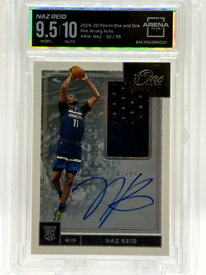 2019-20 Panini One and One Naz Reid RPA 2/99, #RJA-NAZ, Arena Club 