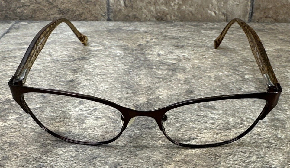 Marco de gafas de metal con ojo de gato marrón oscuro para mujer LUCKY BRAND L505 52-17-140 G6 Foto 3 de 4