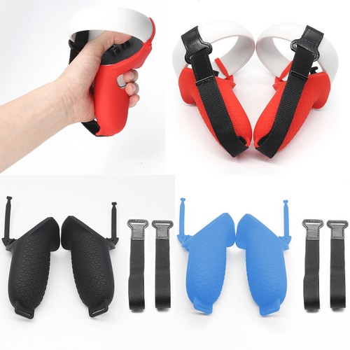 For Quest 2 Touch Controller Silicone Handle Sleeve Cover + Knuckle Grip - Picture 12 of 17