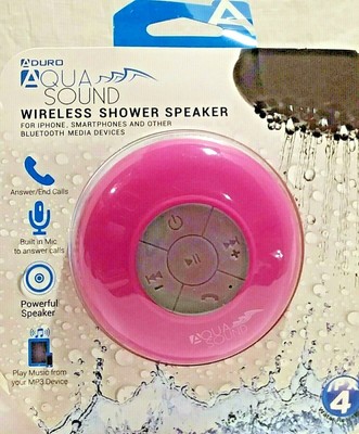 aduro aqua sound bluetooth shower speaker with mic and controls