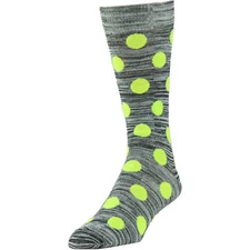 Men's George Fashion Crew Dress Socks Spacedye Neon Green/Yellow Dot Size 6-12