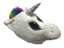 Dan Dee Big Greeter Heads Silver Horn Unicorn Plush Full Head Costume Mask