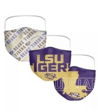 Lot of 2  LSU Tigers College Football Adult Face Masks 3-Pack