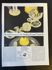 Vtg 1929 Sunkist California Lemons Ad with Mail-in offer