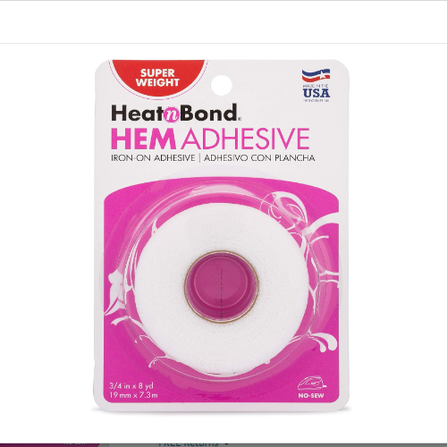 Iron on Adhesive Heat N Bond Hem No Sew Hemming Tape for Light Fabric 3/4″X 8Yds
