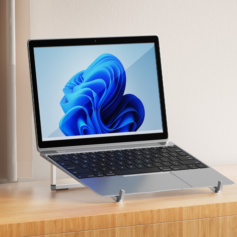 Foldable Aluminum Laptop Stand for MacBook PC Tablet Desk Use Foldable Aluminum Laptop Stand for MacBook PC Tablet Desk Use