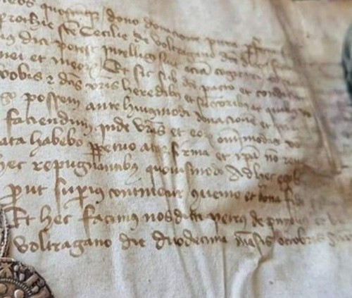 Pergamino medieval siglo XV parchment - Imagen 2 de 9