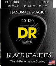 DR BKB5-40 Black Beauties Coated Bass Guitar Strings 5-string gauges 40-120